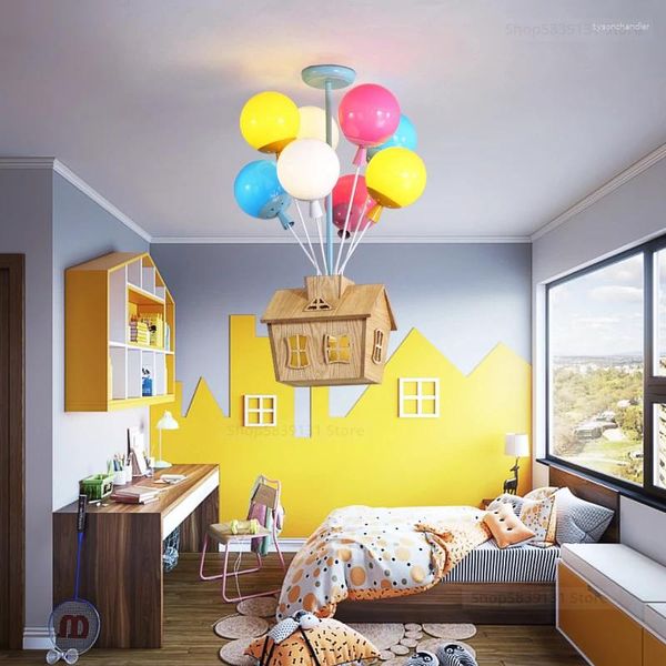 Lampes suspendues lumières de bande dessinée ballon maison volante lampe suspendue chambre d'enfants chambre Livin marié décor moderne lumière LED