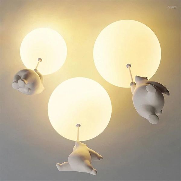 Lampes suspendues Cartoon Polar Bear LED Plafond Lustre Lumière Lampe d'éclairage créative pour le thème familial El Kid Enfants Chambre