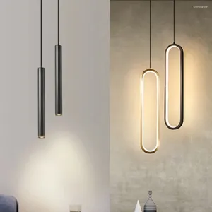 Lampes suspendues Plafond Lustre Suspendu Pour Luminaire LED Tube En Forme De U Salle À Manger Or Noir Décor