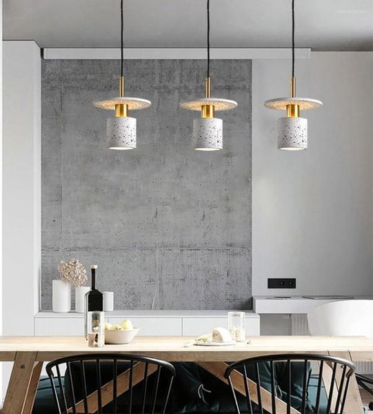 Lampes suspendues lustre en ciment design nordique minimaliste restaurant café bar décoratif art maison lampe de salon