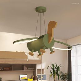 Lampes suspendues Lustre Led Art Lampe Lumière Lamparas Colgantes Para Techo En Fer Forgé Mignon Dinosaure Chambre Enfants Chambre Lumières