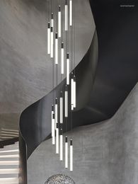 Lámparas colgantes Lámpara de araña Escalera Lustre moderno Colgante Loft LED Luz de techo para iluminación