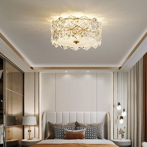 Lampes suspendues Lustres Lampe de plafond en cristal de luxe lumière postmoderne italienne simple ronde créative 2022 nouvelles lampes de chambre à coucher principale