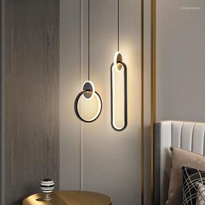 Lampes suspendues lustres moderne créatif pour salon fond tenture intérieure lumière chevet salle à manger décor lumières