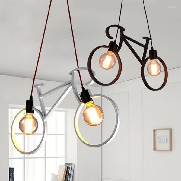 Lampes suspendues Enfants Chambre Vélo Luminaire E27 2 Vitrine Café Lumières Industrielles Bar Enfants Bébé Lumière Vélo Led Lampe