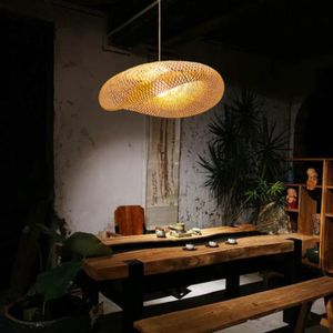 Lampes suspendues Chine Lampes en bois Lampe en bambou Luminaires de cuisine Lampe LED Suspension Maison Intérieur Salle à manger suspendue