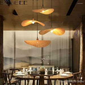 Lampes suspendues Lustre en bambou chinois Lumières Japonais Tatami Teahouse Zen Suspension Sud-Est Asiatique Salon Chambre Tréteau