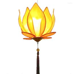 Hanglampen Chinese stof Zen lotus kroonluchter klassieke lantaarn boeddhistische tempel woonkamer restaurant engineering