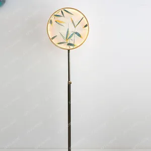 Hanglampen Chinese Vloerlamp Koper Zen Woonkamer Bank Bijzettafel Studie Slaapkamer Licht Luxe Emaille
