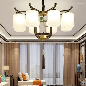 Lampes suspendues salon chinois lustre en céramique créativité style hall escalier restaurant chambre lampe américaine