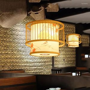 Hanglampen Chinese restaurantlamp El woonkamer gangpad thee Japanse decoratieve kunst handgemaakte bamboe kroonluchter