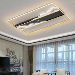 Hangende lampen Chinese stijl plafondlamp kroonluchter rechthoekige woonkamer verlichting creatieve zen eenvoudige slaapkamer
