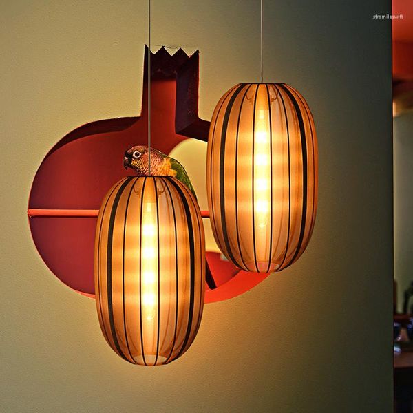 Lampes suspendues lustre de style chinois salon étude restaurant chambre el club lit japonais petit déjeuner tissu