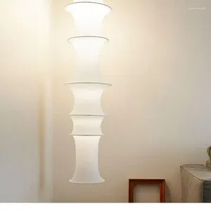 Hanglampen Chinese stijl Eetkamer Thee Deco Stof Kunstlamp Salon Foyer El Hall Lange LED stoffen kroonluchterverlichting