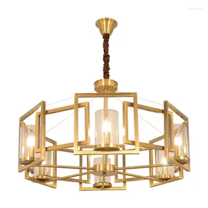 Hanglampen Chinese stijl eenvoudig en licht luxe metalen kroonluchter postmoderne woonkamer eetkamer studeerkamer goud ijzer droplight