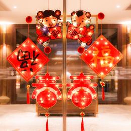 Lámparas colgantes Decoración del año chino Lámpara de ventosa Luces LED colgantes Decoración del hogar para el festival de primavera 2022 Luces de batería Colgante