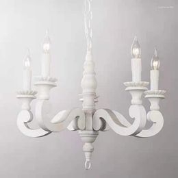 Lampes suspendues Lustre de bougie américain classique lampe de salon créative ménage nordique chambre grenier décoration intérieure éclairage