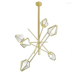 Hanglampen Klassieke Creatice Diamond Model Lichten Smaragdgroen en Melkwit Glazen Kap Decoratie Droplight E14 LED Lamp