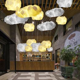 Lámparas colgantes Nube Candelabro Creativo Seda Algodón Restaurante Lámpara Herramientas Iluminación Habitación de los niños Dormitorio Nórdico