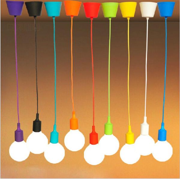 Lampes suspendues colorées en silicone et nylon, luminaires décoratifs pour salon, bar, salle à manger, Design nordique, ligne de poisson, luminaires suspendus