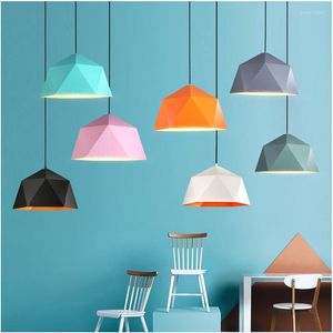 Hanglampen kleurrijke lichten moderne hangende Noordse lamp vintage loft decor ontwerp eetkamer keuken verlichtingsarmaturen