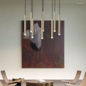 Hanglampen koper lang hangende lamp voor slaapkamer bedachtkeuken eiland led licht creatief woning decor verlichting armatuur modern