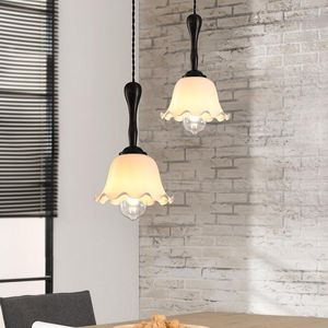 Lampes suspendues Style campagnard Loft industriel lumière LED bois Vintage suspension lampe simple tête verre accrocher lumières chambre éclairage à la maison