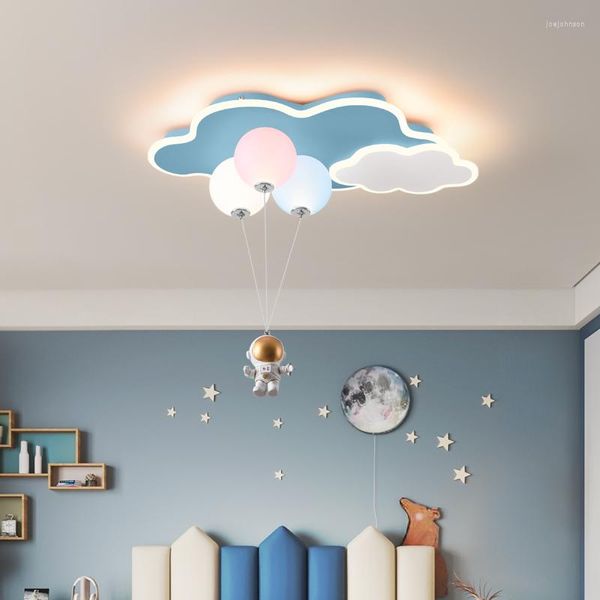 Lámparas colgantes Araña de globo creativa para dormitorio infantil Sala de estudio Luz de nube/avión con control remoto Iluminación interior