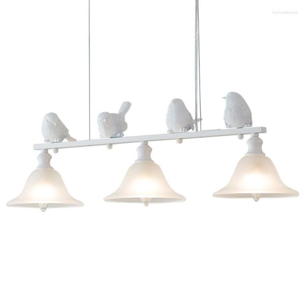Lampes suspendues Oiseaux créatifs LED Lampes suspendues Mode moderne Verre Hanglampen Luminaires nordiques Résine simple Lampara Colgante