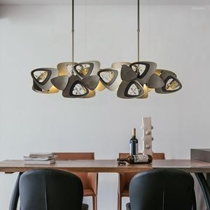 Lampes suspendues Lustre géométrique créatif Simple en acier inoxydable Salle d'exposition en forme spéciale Modèle Chambre Restaurant Luxe