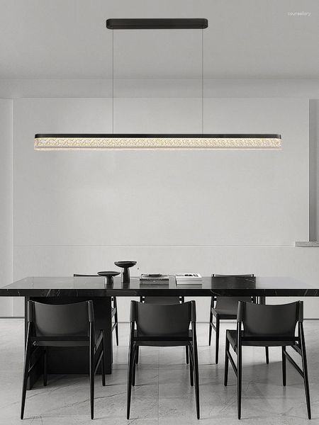 Lampes suspendues Lampe à bande de verre créative Restaurant minimaliste italien Bar moderne