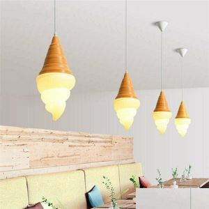Pendants lampes créatives cônes de crème glacée à suspension légère lampe suspendue pour chambre café décoration intérieure de dessert de drop livraison dhtpw
