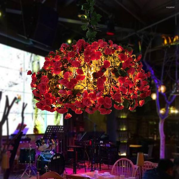 Lámparas colgantes Creative Net Red Shop Commercial Light Music Dining Bar Qing Theme Restaurant Barbacoa Planta Araña