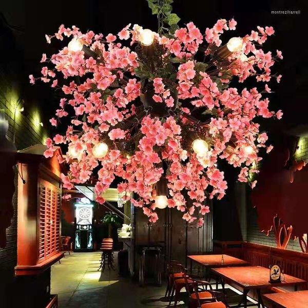 Lampes suspendues plantes créatives lustre thème musique taverne Restaurant Pot de fleur boutique avant romantique décoration lumière