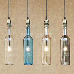 Hanger Lampen Creatieve Wijnfles Versieren Lamp Voor Bar Restaurant Koffie Ijzer Waterpijp G4 Vintage Stijl Wijnfles