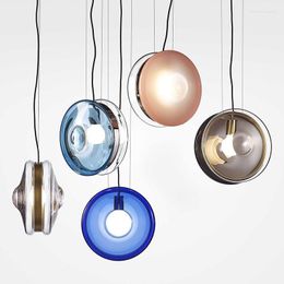 Lampes suspendues Creative Yo-yo Lustres en vitrail pour enfants Designer nordique Bar Restaurant Chambre Chambre