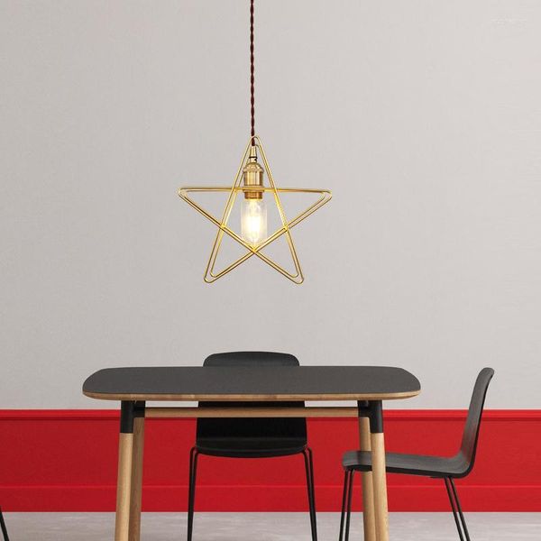 Lámparas colgantes Creatividad Cinco estrellas Hierro Pasillo único Tiendas de ropa Ventanas decorativas Tiendas Comedor Luz ZA81525