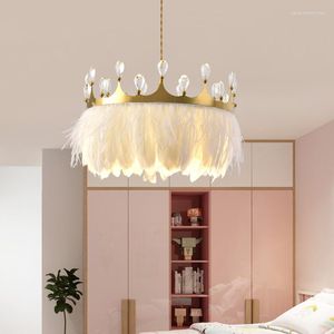 Lampes suspendues Couronne Lustres En Cristal Lumière De Luxe Salon Décor Moderne Lampe De Lustre Chaud Pour Enfants