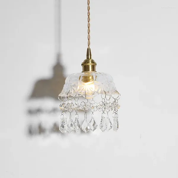 Lampes suspendues plafond en cristal suspendu lumière moderne verre fer cage lustre éclairage lustre suspension