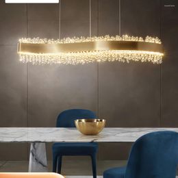 Hanglampen kristal kroonluchter Italiaanse stijl lichte luxe restaurantontwerper postmoderne minimalistische creatieve eettafel