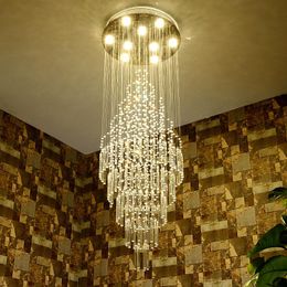 Hanglampen kristallen druppels voor kroonluchters trappenhuis kroonluchter chroom afwerking lange eetkamer hoog plafond kroonluchter