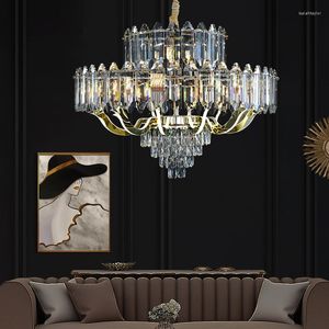 Pendante lampes Crystal Lamp 2022 Salon postmoderne simple American Retro Net Red Dining Chack Chandelier haut de gamme