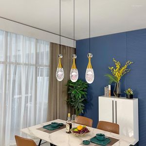 Hangende lampen kristallen led kroonluchter bedruimbout decoratie eettafel keuken eiland lamp restaurant combinatie indoor verlichting