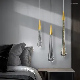 Hanglampen Kristallen Led-verlichting voor slaapkamer Eetkamer Bar Waterdruppel Kroonluchter Traplamp Interieurdecoratie Ophangen