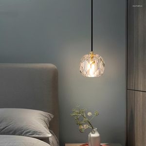 Hanglampen Kristallen Licht LED Glas Moderne Nachtkastje Kroonluchter Decoratie Messing Hanglamp Voor Binnen Keuken Eetkamer Slaapkamer