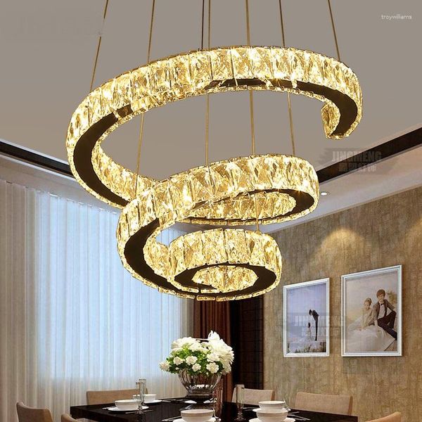 Lampes suspendues lumières en cristal lampe à LED personnalité créative salon concepteur duplex bâtiment Villa escalier LU815305