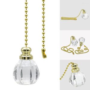 Lampes suspendues Style cristal chaîne de traction cordon poignée interrupteur de lumière maison ventilateur de plafond salle de bain lampe décorative éclairage intérieur