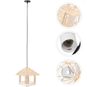 Pendelleuchten, dekorative Lampe, Rattan-Kronleuchter, Leuchte, Esszimmerleuchten, Decke, Flur, Weben, Schlafzimmer