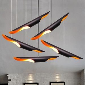 Lampes suspendues délicieuse lumière Design pour café Bar cuisine noir tuyau lampe intérieur maison Tube luminaires suspension lampes suspension