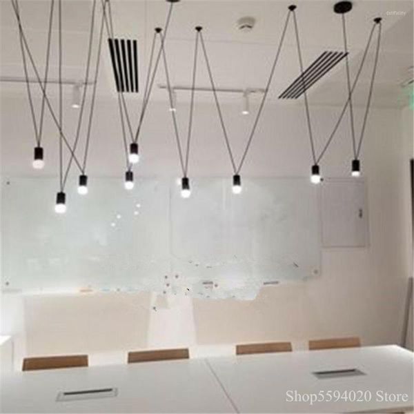 Lámparas colgantes diseño geométrico DIY luces Match Line Led lámpara colgante lámpara de alambre Lustre decoración del hogar Industrial